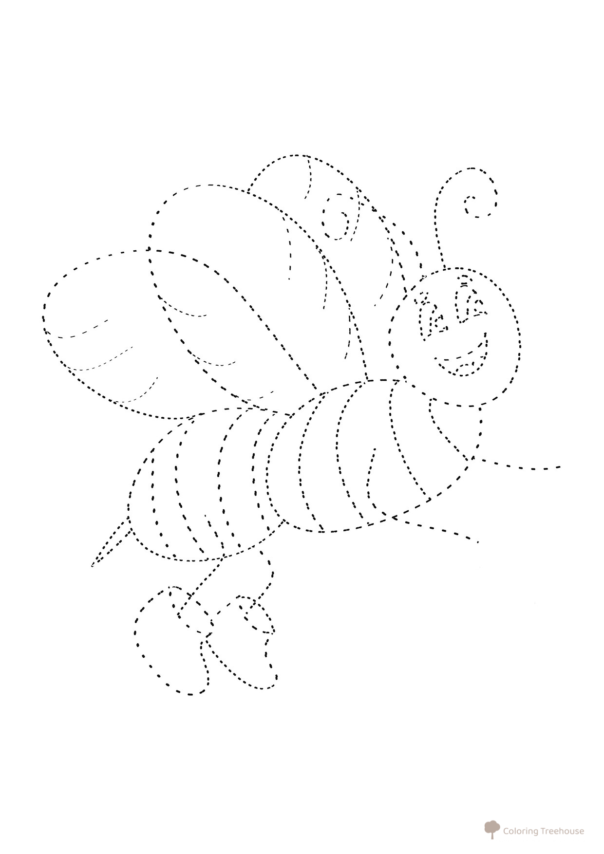 Bee Connect-the-Dots Coloring Page free printable Dot-to-Dot Coloring Pages coloring page