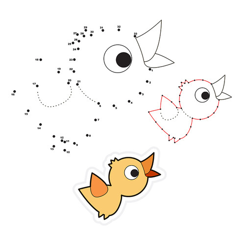 Dot-to-Dot Bird Coloring Page free printable Dot-to-Dot Coloring Pages coloring page