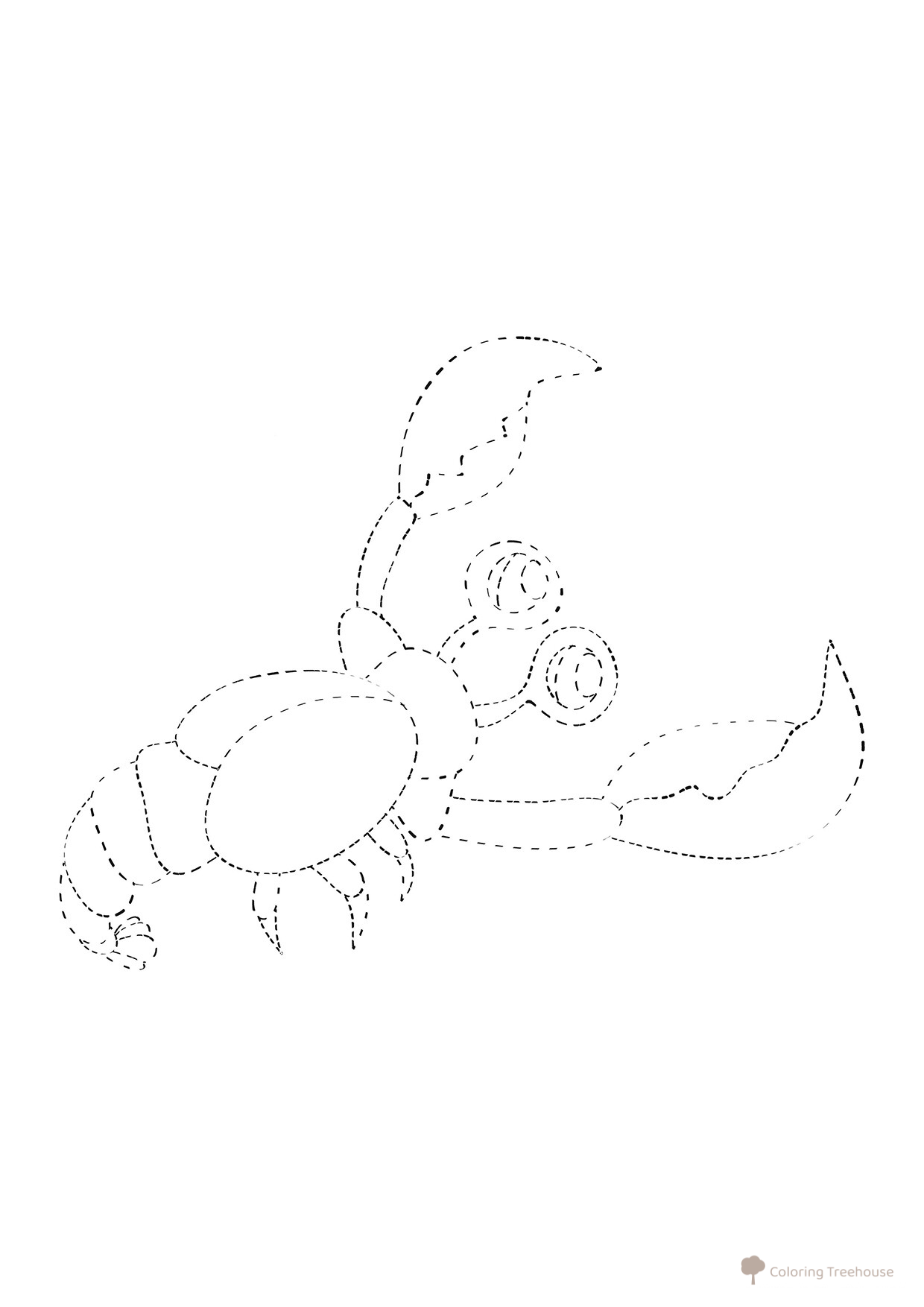 Dibujo para colorear 'Cangrejo' por puntos dibujo para colorear gratis de Dot-to-Dot Coloring Pages