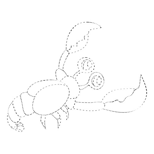 Dibujo para colorear 'Cangrejo' por puntos dibujo para colorear gratis de Dot-to-Dot Coloring Pages