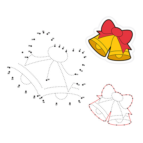Christmas Bells Dot-to-Dot Coloring Page free printable Dot-to-Dot Coloring Pages coloring page