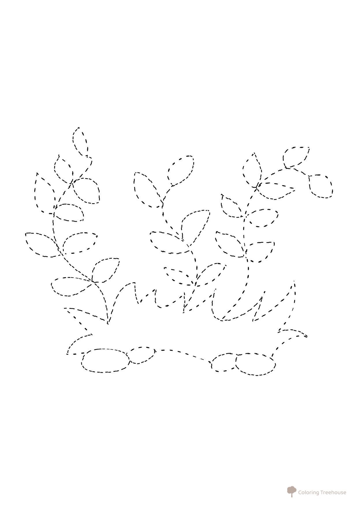 Páginas para colorear: Hierba por puntos dibujo para colorear gratis de Dot-to-Dot Coloring Pages