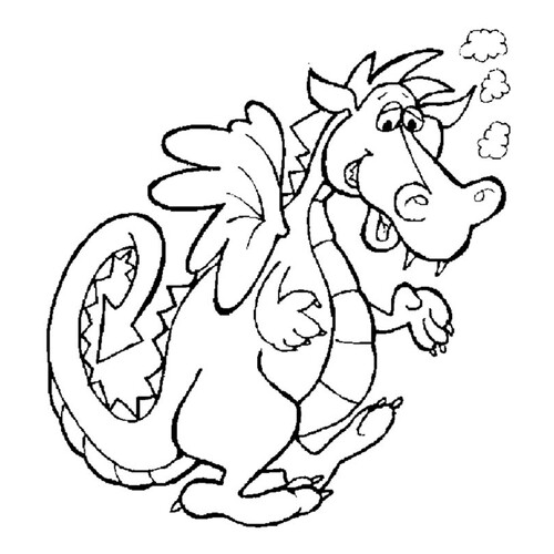 Dibujo para colorear: Dragón aprende a caminar dibujo para colorear gratis de Dragon Coloring Pages for Kids - Fun Fantasy Dragons