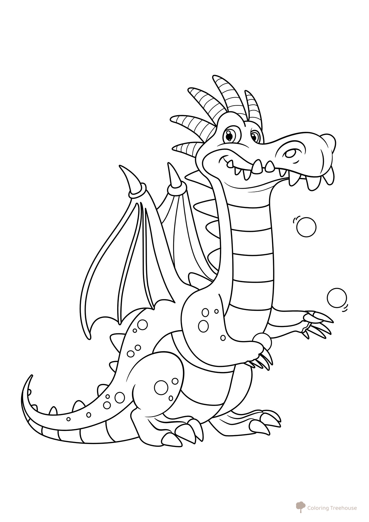 Página para colorear: Dragón Dientecillo dibujo para colorear gratis de Dragon Coloring Pages for Kids - Fun Fantasy Dragons
