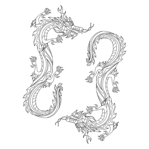 Página para colorear: Dragones de fuego dibujo para colorear gratis de Dragon Coloring Pages for Kids - Fun Fantasy Dragons
