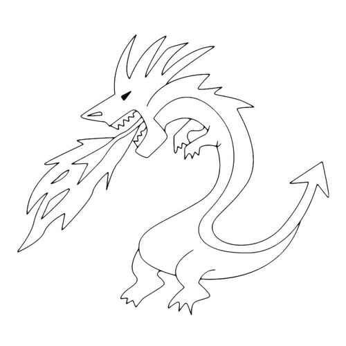 Página para colorear: Dragón Ardiente dibujo para colorear gratis de Dragon Coloring Pages for Kids - Fun Fantasy Dragons