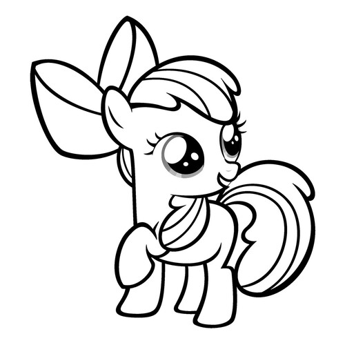 Apple Bloom Coloring Page from My Little Pony free printable My Little Pony Coloring Pages coloring page
