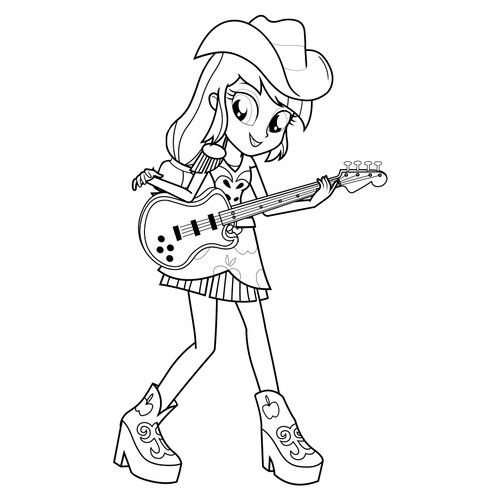 Applejack from Equestria Coloring Page free printable My Little Pony Coloring Pages coloring page