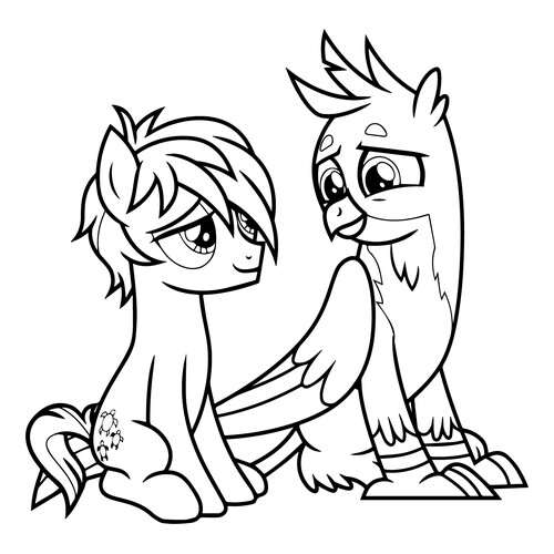 Página para colorear: Gallus y el pony Sandbar dibujo para colorear gratis de Páginas para colorear de My Little Pony