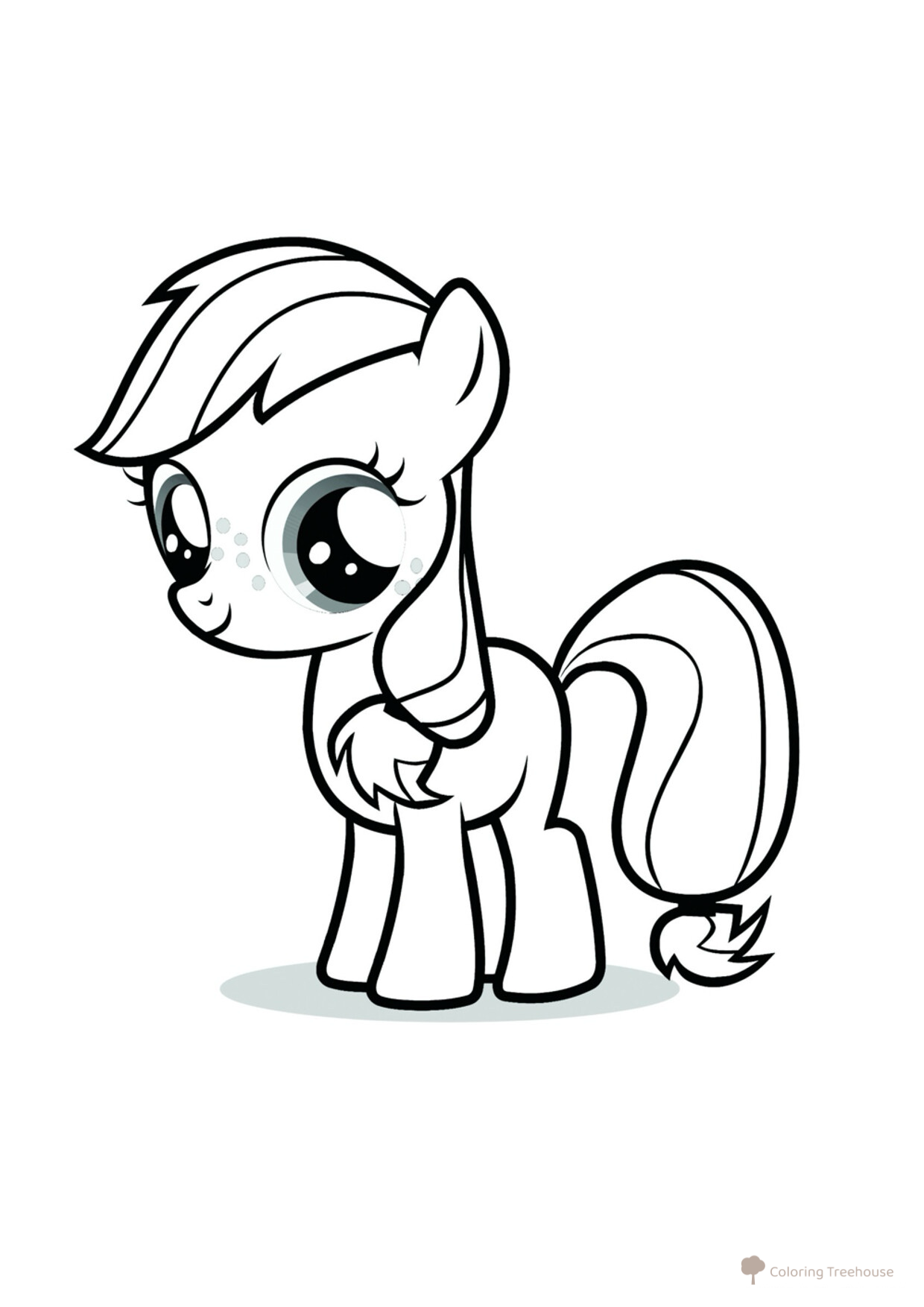 Little Applejack Coloring Page free printable My Little Pony Coloring Pages coloring page