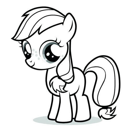 Little Applejack Coloring Page free printable My Little Pony Coloring Pages coloring page