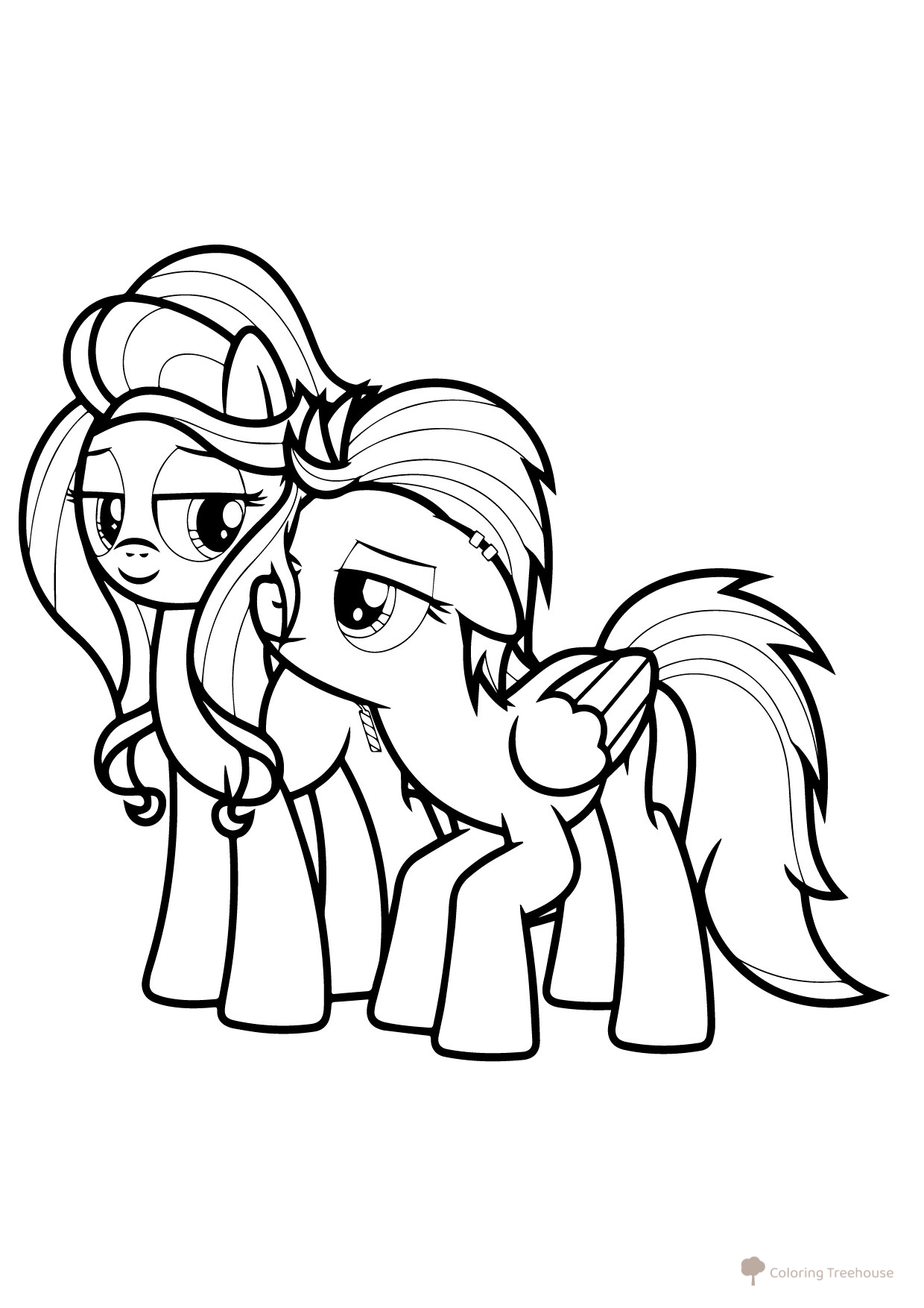 Poni Indigo Zap y Sugarcoat - página para colorear dibujo para colorear gratis de Páginas para colorear de My Little Pony