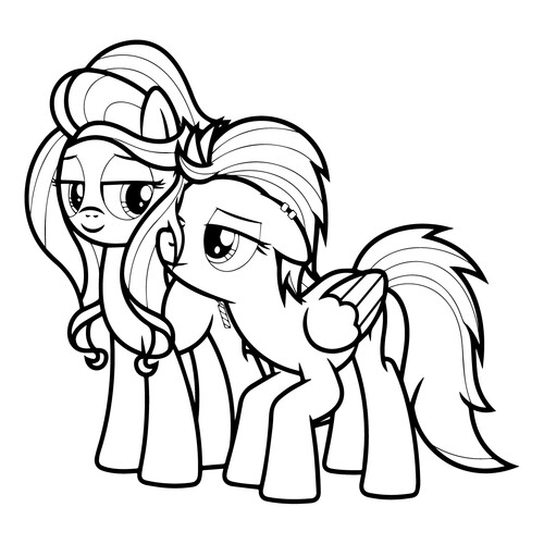 Poni Indigo Zap y Sugarcoat - página para colorear dibujo para colorear gratis de Páginas para colorear de My Little Pony