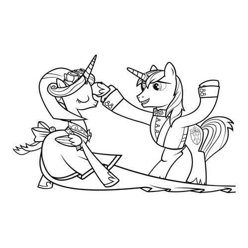 Princess Cadence and Shining Armor Coloring Page free printable My Little Pony Coloring Pages coloring page