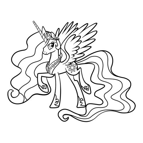 Princesa Celestia — página para colorear de My Little Pony dibujo para colorear gratis de Páginas para colorear de My Little Pony
