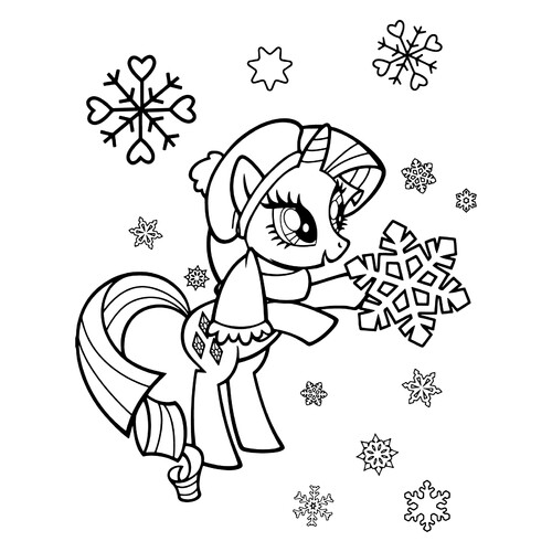 Rarity and Snowflakes Coloring Page free printable My Little Pony Coloring Pages coloring page