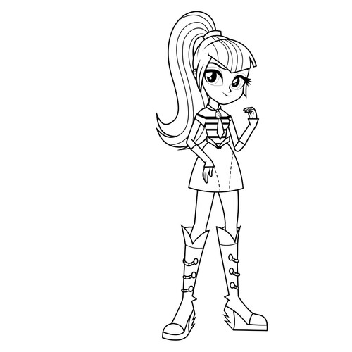 Sonata Dusk Coloring Page from Equestria free printable My Little Pony Coloring Pages coloring page