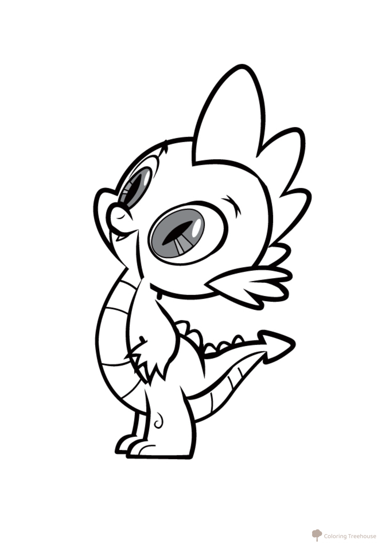 Spike Coloring Page from My Little Pony free printable My Little Pony Coloring Pages coloring page