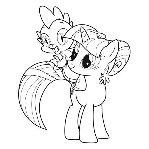 Twilight Sparkle and Spike Coloring Page free printable My Little Pony Coloring Pages coloring page