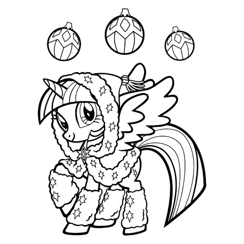 Twilight Sparkle in a Winter Coat Coloring Page free printable My Little Pony Coloring Pages coloring page