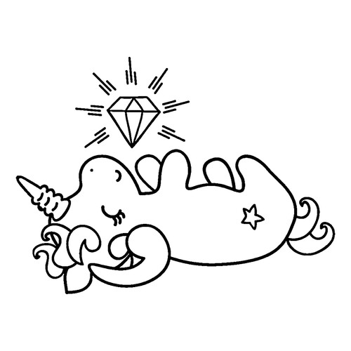 Página para colorear: Unicornio y diamante dibujo para colorear gratis de Páginas para colorear de unicornios