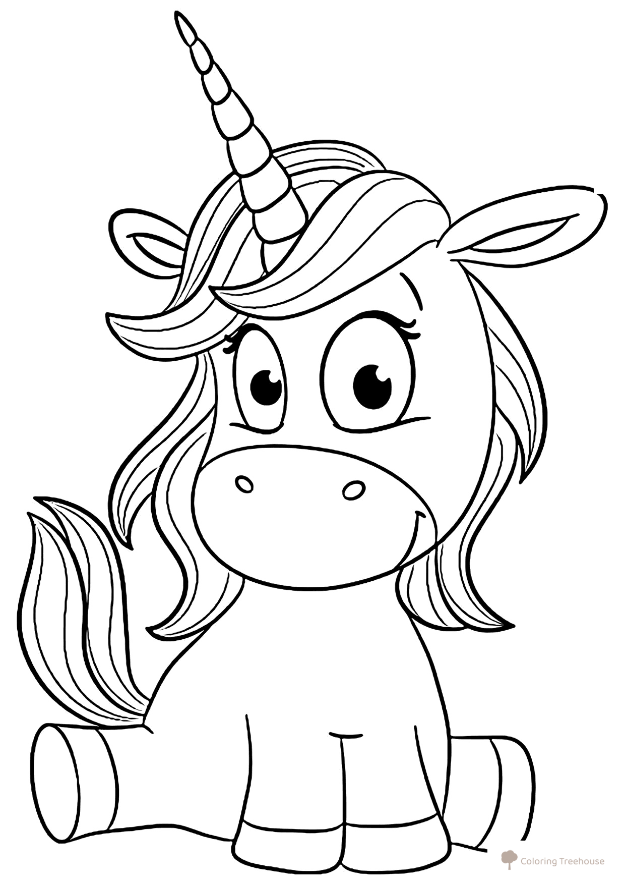 Página para colorear: Unicornio en la picada dibujo para colorear gratis de Páginas para colorear de unicornios