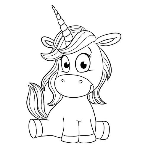 Página para colorear: Unicornio en la picada dibujo para colorear gratis de Páginas para colorear de unicornios