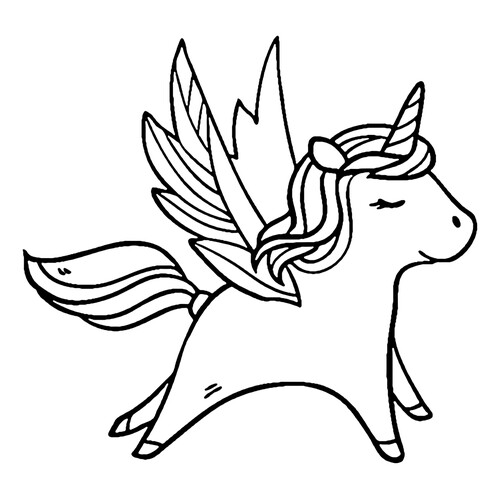 Página para colorear: Unicornio silbato dibujo para colorear gratis de Páginas para colorear de unicornios