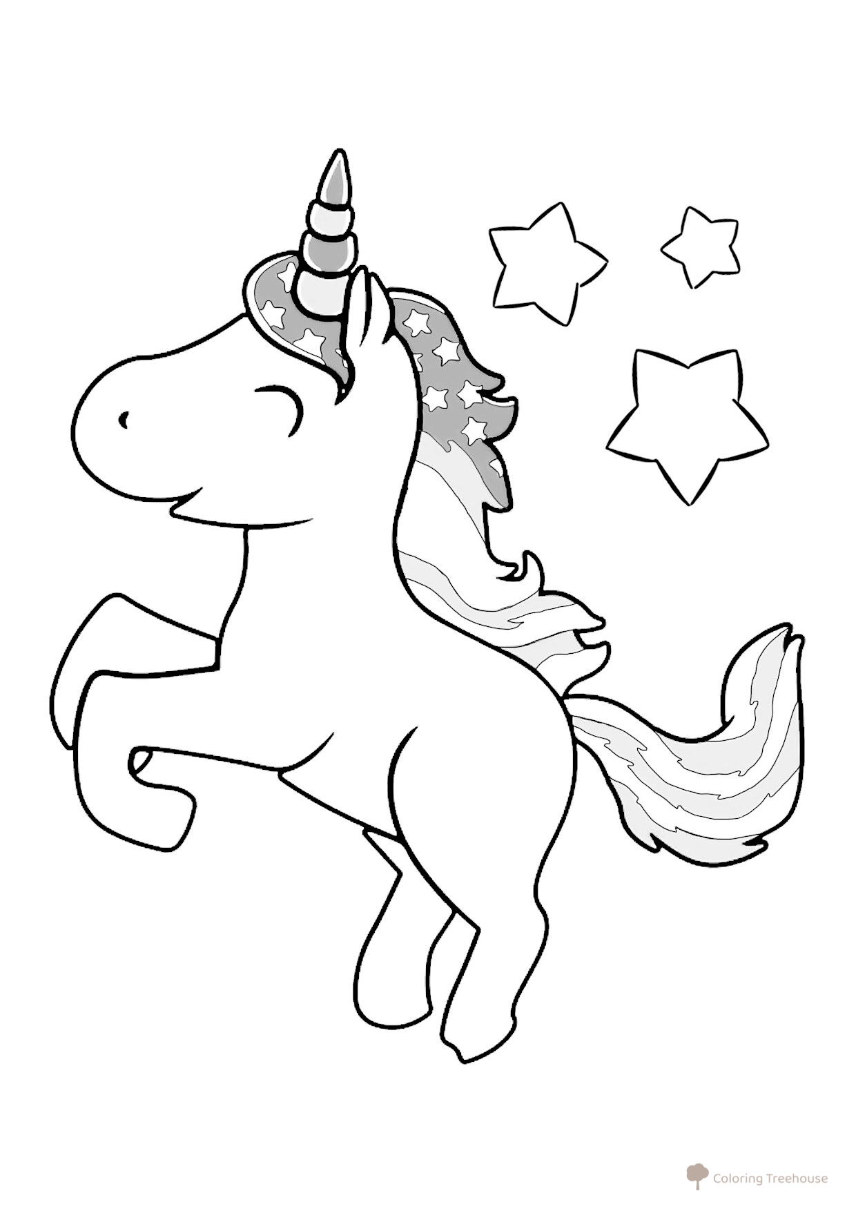 Dancing Unicorn Coloring Page free printable Unicorn Coloring Pages coloring page