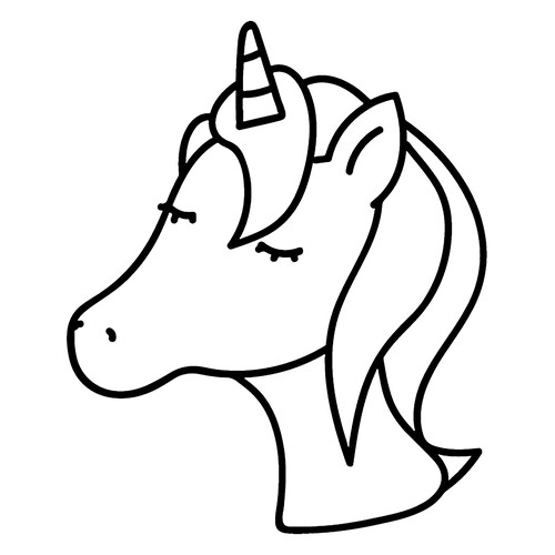 Página para colorear: Cabeza de unicornio — dibujo sencillo dibujo para colorear gratis de Páginas para colorear de unicornios
