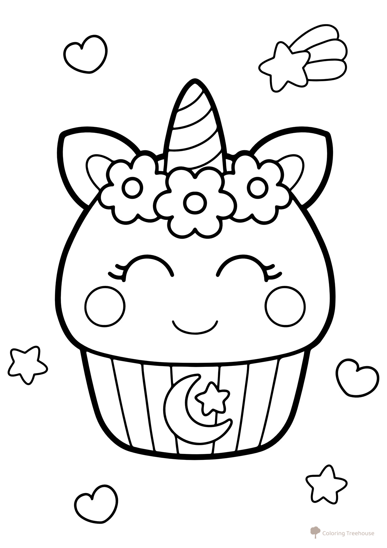 Keksik Unicorn Coloring Page free printable Unicorn Coloring Pages coloring page