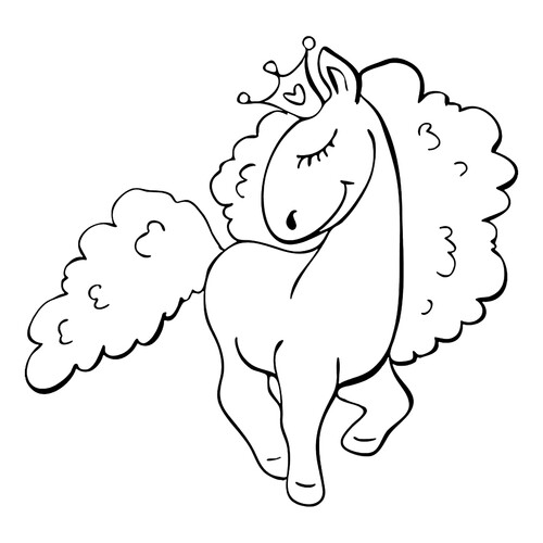 Princesa unicornio - página para colorear dibujo para colorear gratis de Páginas para colorear de unicornios