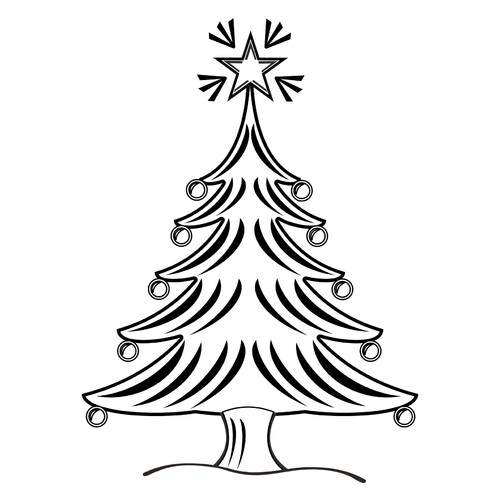 Christmas Tree with Star Coloring Page free printable Christmas Tree Coloring Pages coloring page