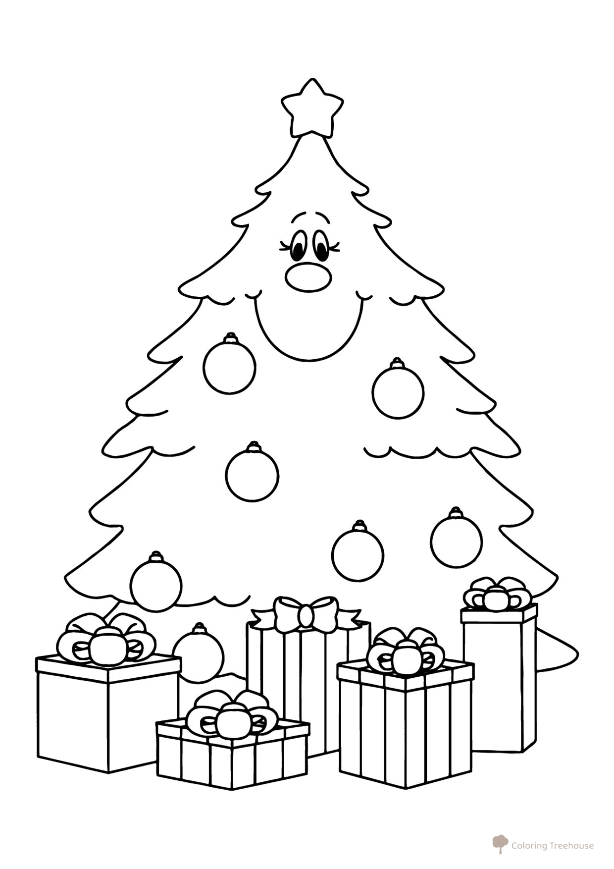 Christmas Tree Coloring Page for Toddlers free printable Christmas Tree Coloring Pages coloring page