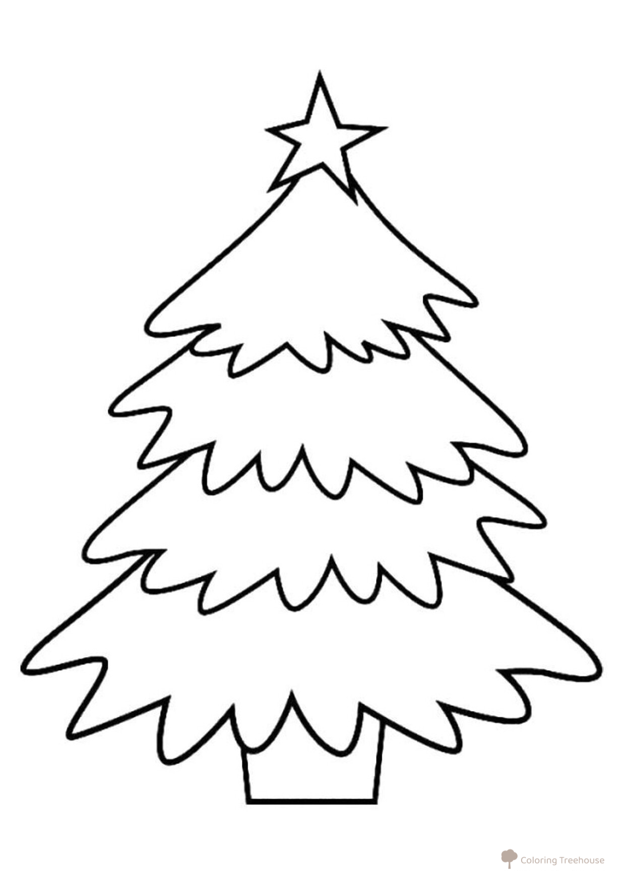 Página para colorear: Árbol de Navidad en maceta dibujo para colorear gratis de Christmas Tree Coloring Pages