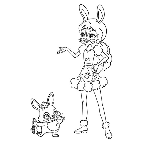 Dibujo para colorear: Bri y la conejita Twist dibujo para colorear gratis de Enchantimals Coloring Pages