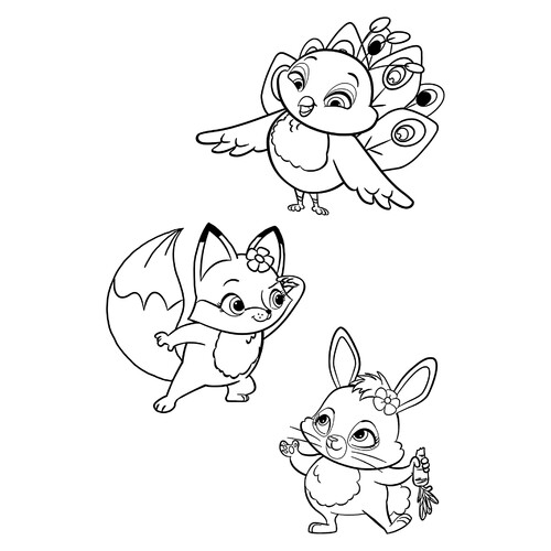 Página para colorear: Twist, Flick y Flap de Enchantimals dibujo para colorear gratis de Enchantimals Coloring Pages