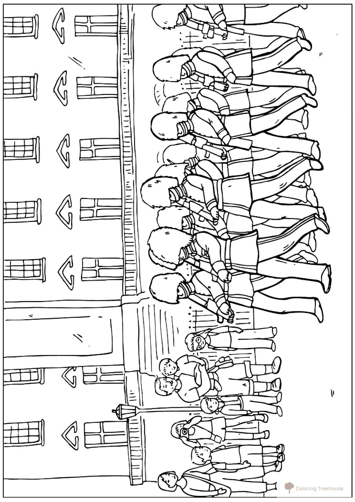 Página para colorear: Cambio de guardia dibujo para colorear gratis de Páginas para colorear «Reino Unido»