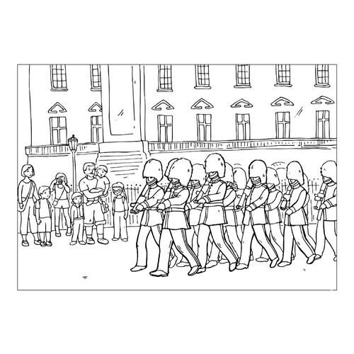 Página para colorear: Cambio de guardia dibujo para colorear gratis de Páginas para colorear «Reino Unido»
