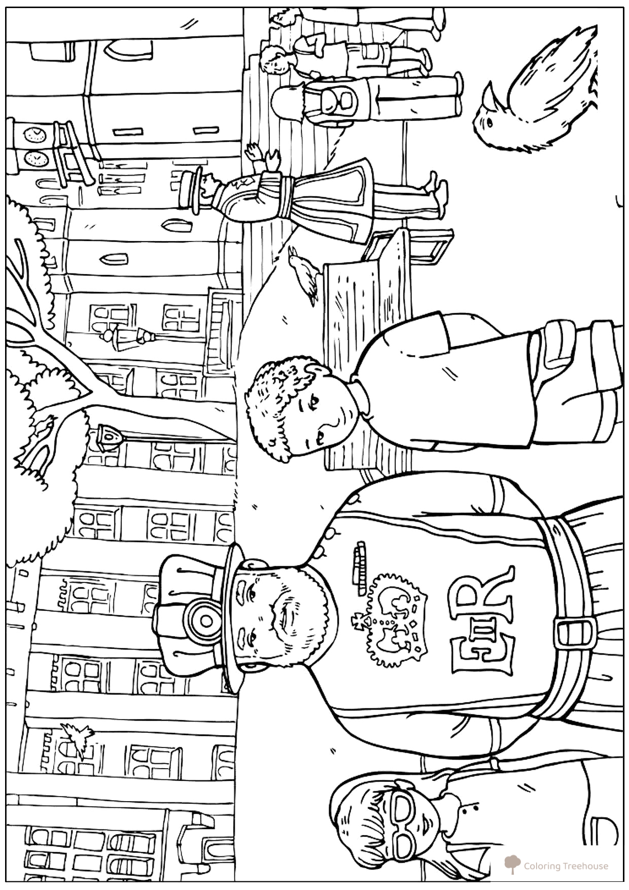 Yeomen — Guards of the Tower Coloring Page free printable Great Britain Coloring Pages coloring page