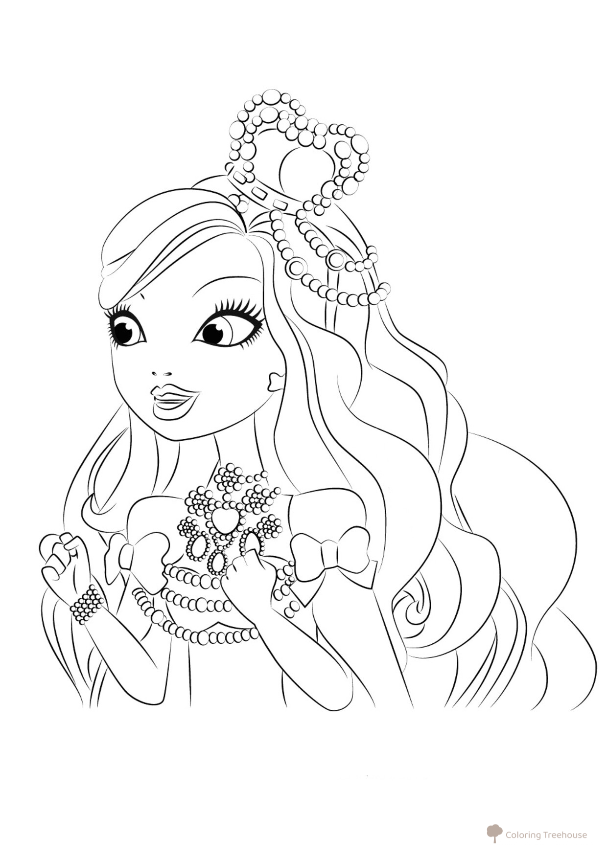 Apple White Coloring Page — Daughter of Snow White free printable Ever After High Coloring Pages coloring page