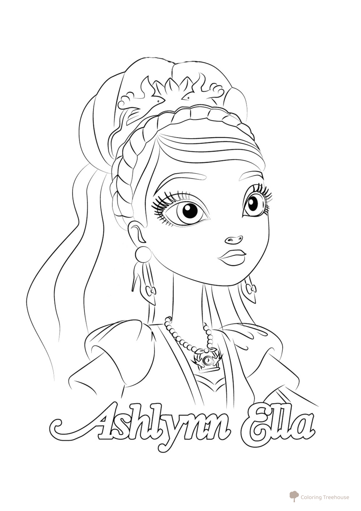 Página para colorear de Ashlynn Ella, hija de Cenicienta dibujo para colorear gratis de Páginas para colorear de Ever After High (Vivieron felices para siempre)