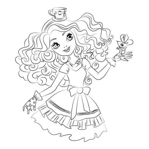 Madeline Hatter Coloring Page — Daughter of the Mad Hatter free printable Ever After High Coloring Pages coloring page