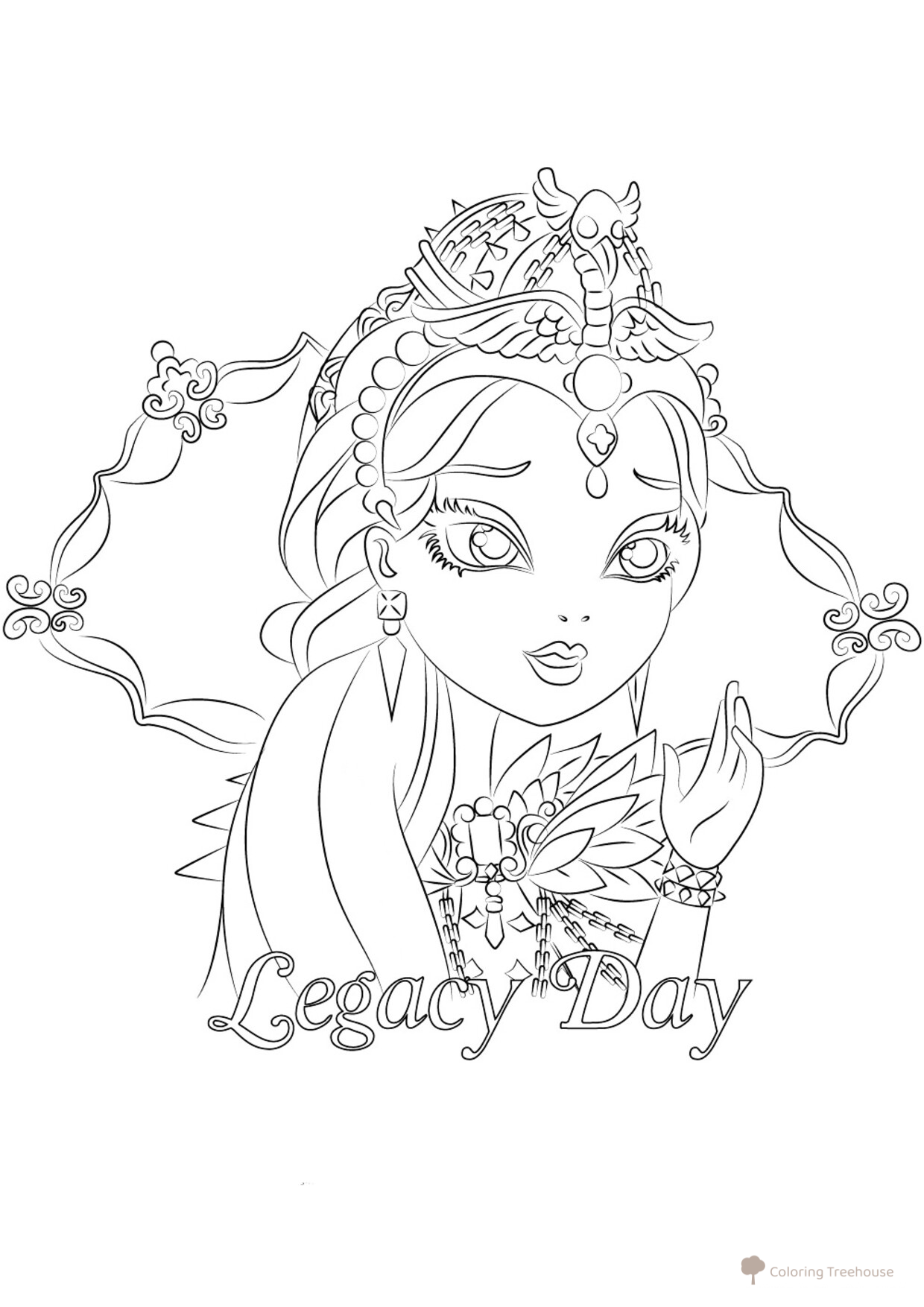 Página para colorear de Raven Queen (Legacy Day) dibujo para colorear gratis de Páginas para colorear de Ever After High (Vivieron felices para siempre)
