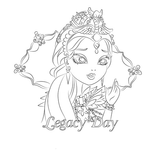 Raven Queen Coloring Page (Legacy Day) free printable Ever After High Coloring Pages coloring page