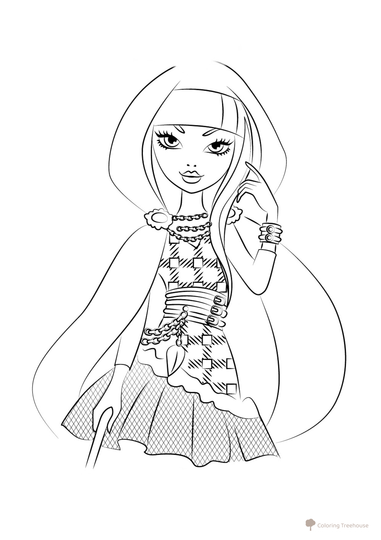 Cerise Hood Coloring Page free printable Ever After High Coloring Pages coloring page