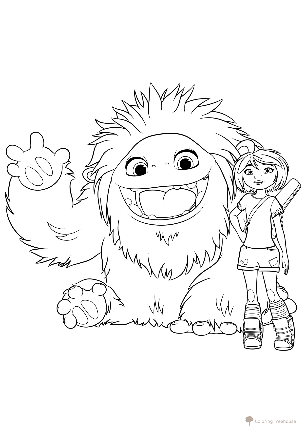 Página para colorear: Yeti Everest y Lu dibujo para colorear gratis de Everest Coloring Pages