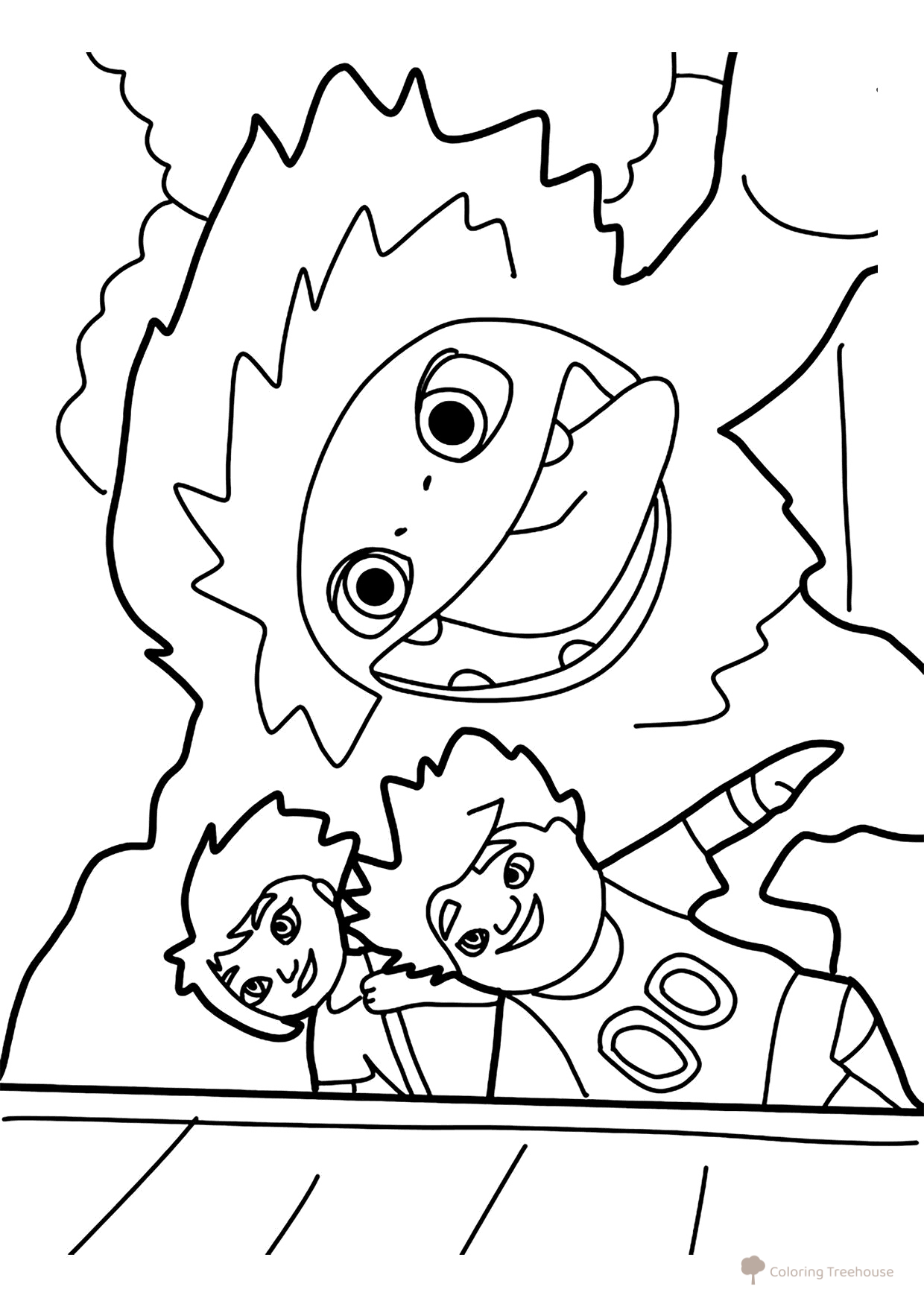 Yeti, Lu, and Tom Coloring Page free printable Everest Coloring Pages coloring page