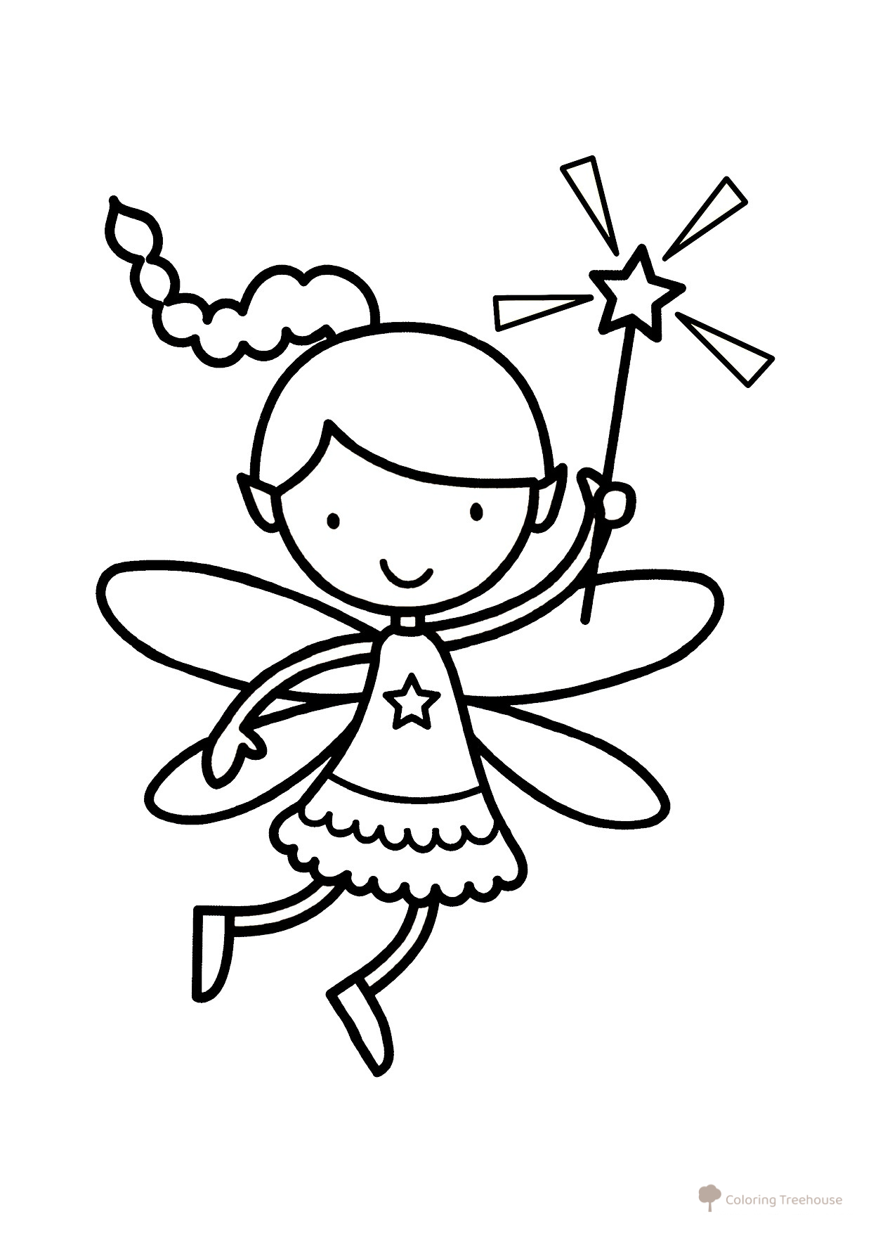 Fairy Coloring Page for Little Ones free printable Fairy Coloring Pages for Toddlers coloring page