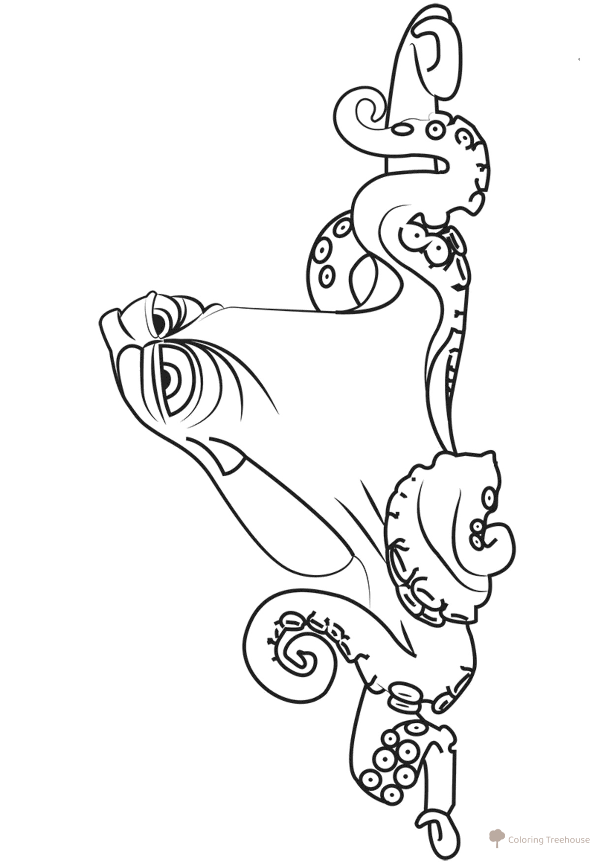Página para colorear: Pulpo Hank dibujo para colorear gratis de Páginas para colorear de Buscando a Dory